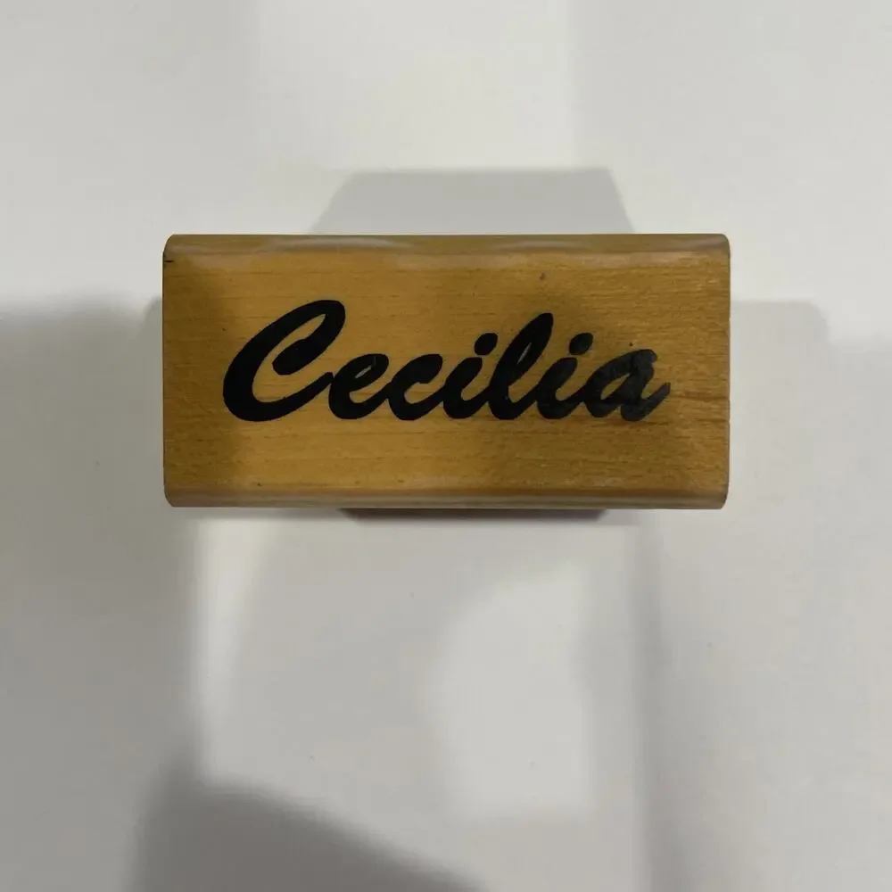 Handcrafted Stamp Cecilia Rubber Stamp Handmade Stamp